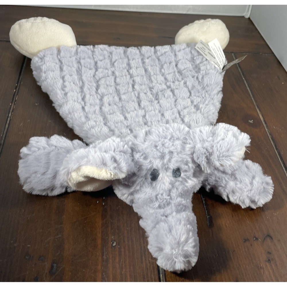 Demdaco Baby Elephant Security Blanket Grey Textured Ruffle Plush Lovey 2015